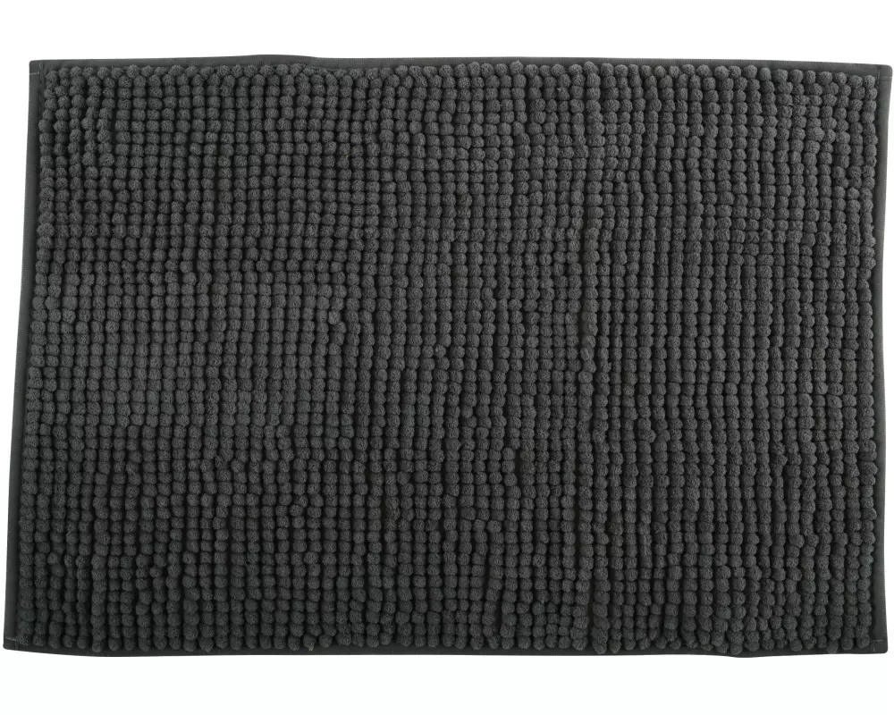 MSV Badteppich Chenille 60 x 90 cm, Dunkelgrau