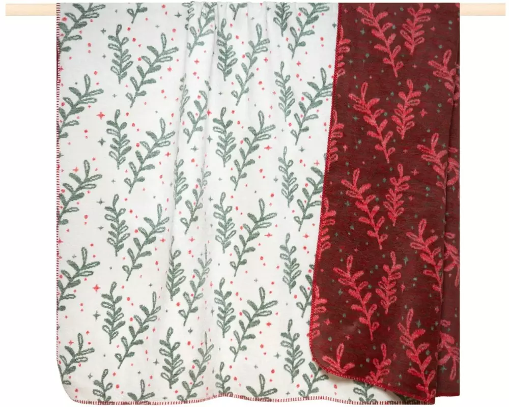 pad Decke Misteln 150 x 200 cm, Beige/Rot