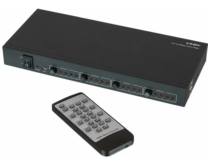 LINDY HDMI 4K UHD 4x4 Matrix 4 In 4 Out HDMI 1.4