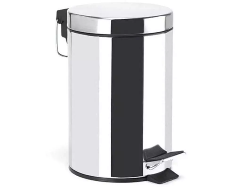 MSV Treteimer glänzend 5 l, Silber/Grau