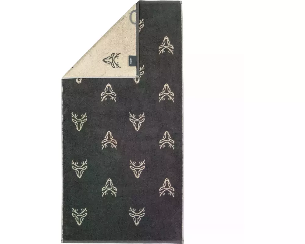 Cawö Handtuch Edition Allover 50 x 100 cm, Beige/Granit