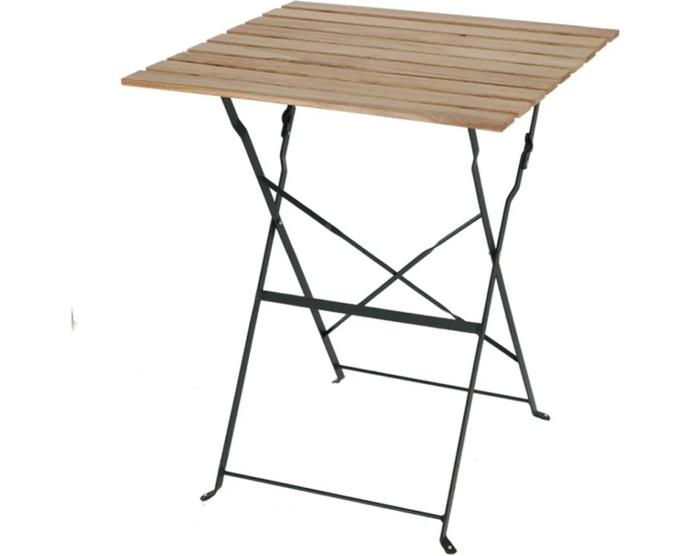Esschert Design Bistrotisch Metall Holz Natur klappbar 60 x 60 x 71.5 cm