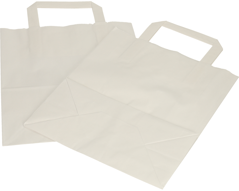 PAPSTAR Tragtasche Papier 28x22x10cm PAP86454 weiss 50 Stück