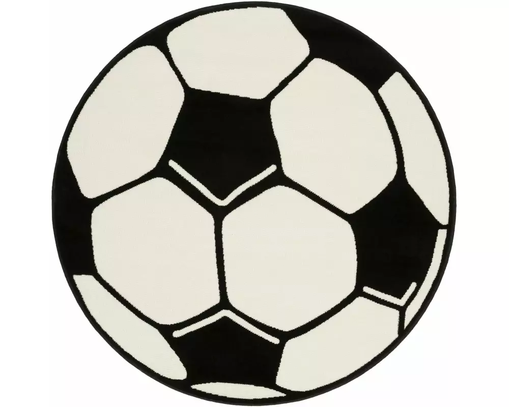 Hanse Home Spielteppich Football 150 cm, Weiss/Schwarz