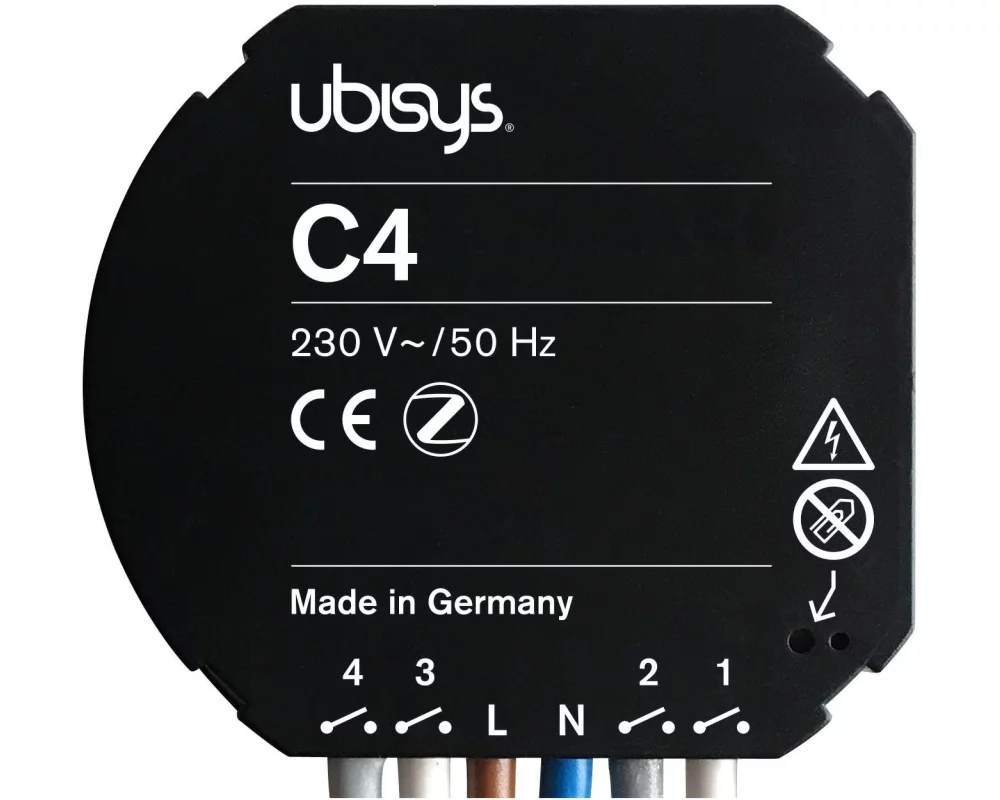 ubisys Bedieneinheit C4 ZigBee 3.0, 4-Fach