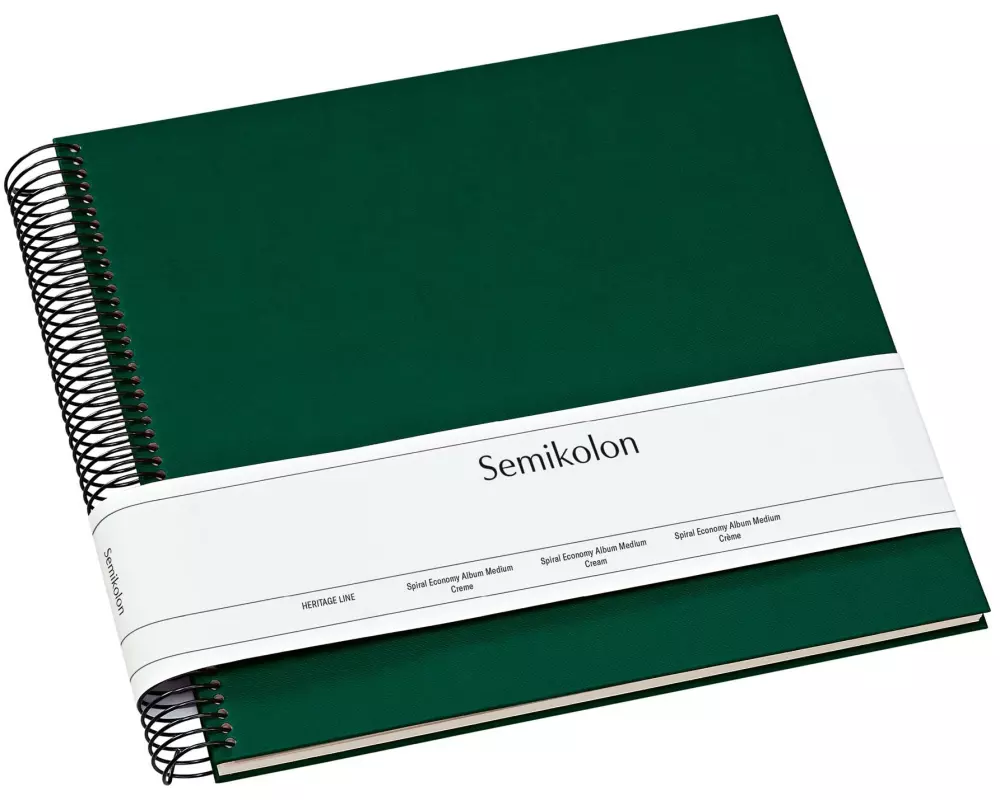 Semikolon Fotoalbum 23 x 24.5 cm Dunkelgrün, 40 cremeweisse Seiten