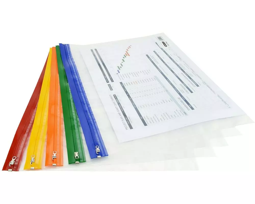 Rapesco A3 Reissverschlussbeutel mit Metallverschluss 5 Stück