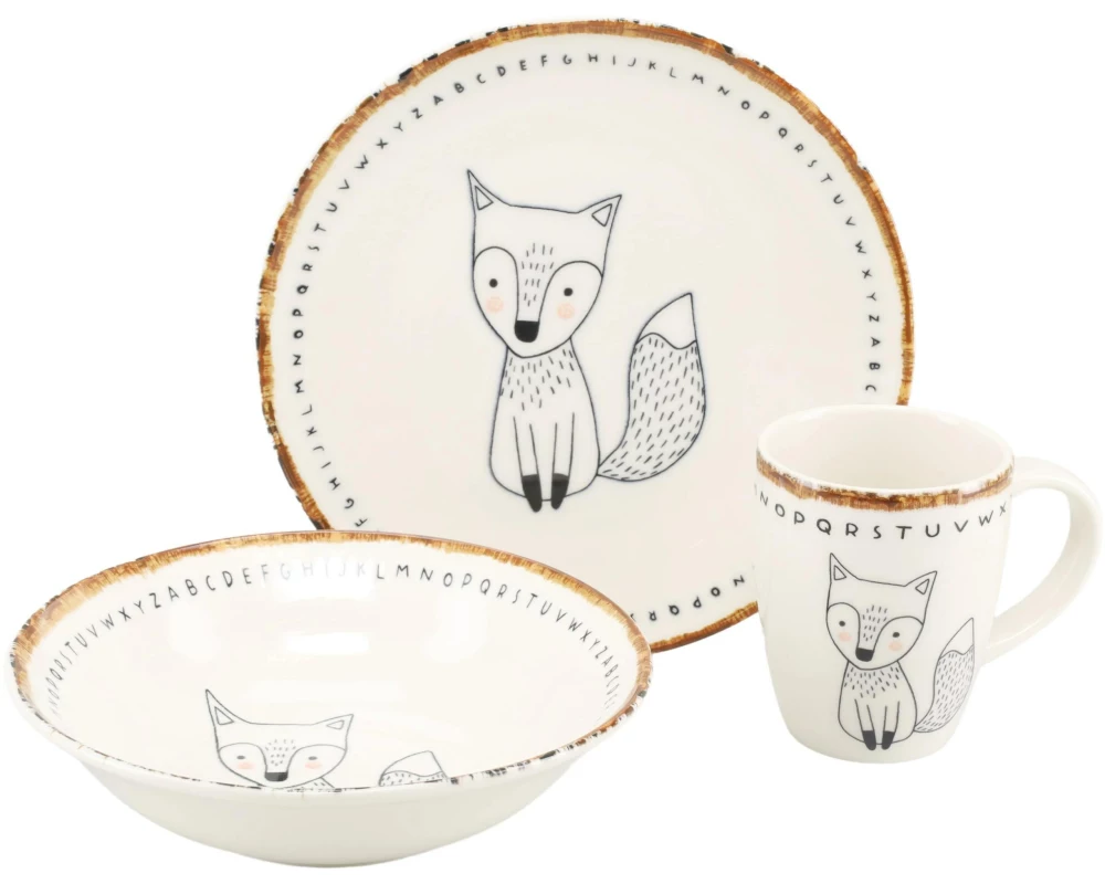 creaTable Freunde des Waldes Fuchs Steinzeug, 3-tlg