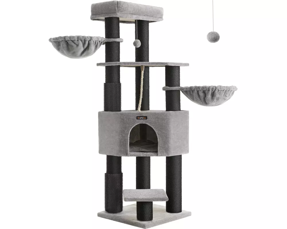 Feandrea Kratzbaum für grosse Katzen 160 cm, Schwarz