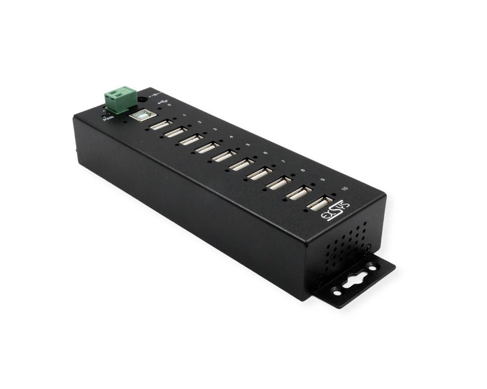 EXSYS EX-1170HMVS 10 Port USB 2.0 Metall HUB, 15KV Surge Protection