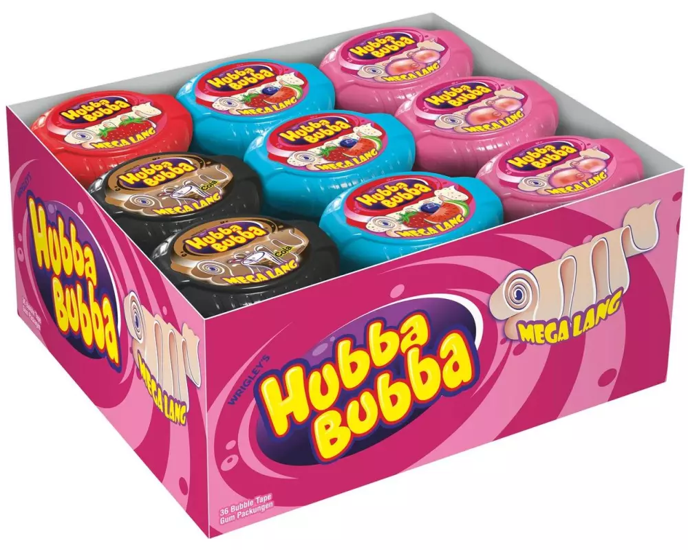 Hubba Bubba Kaugummi Rolle Box assortiert 36 x 56 g