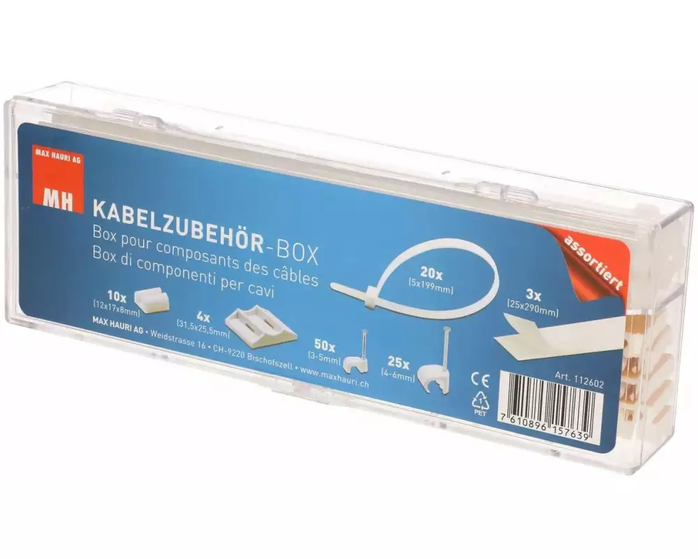 Max Hauri Kabelbinder Zubehörbox mit 112 Stück