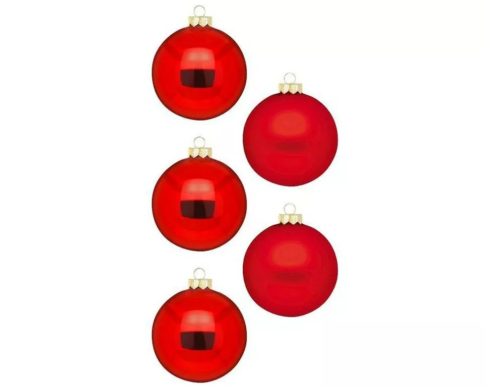INGES CHRISTMAS DECOR Weihnachtskugel Merry Red Ø 8 cm 12 Stück