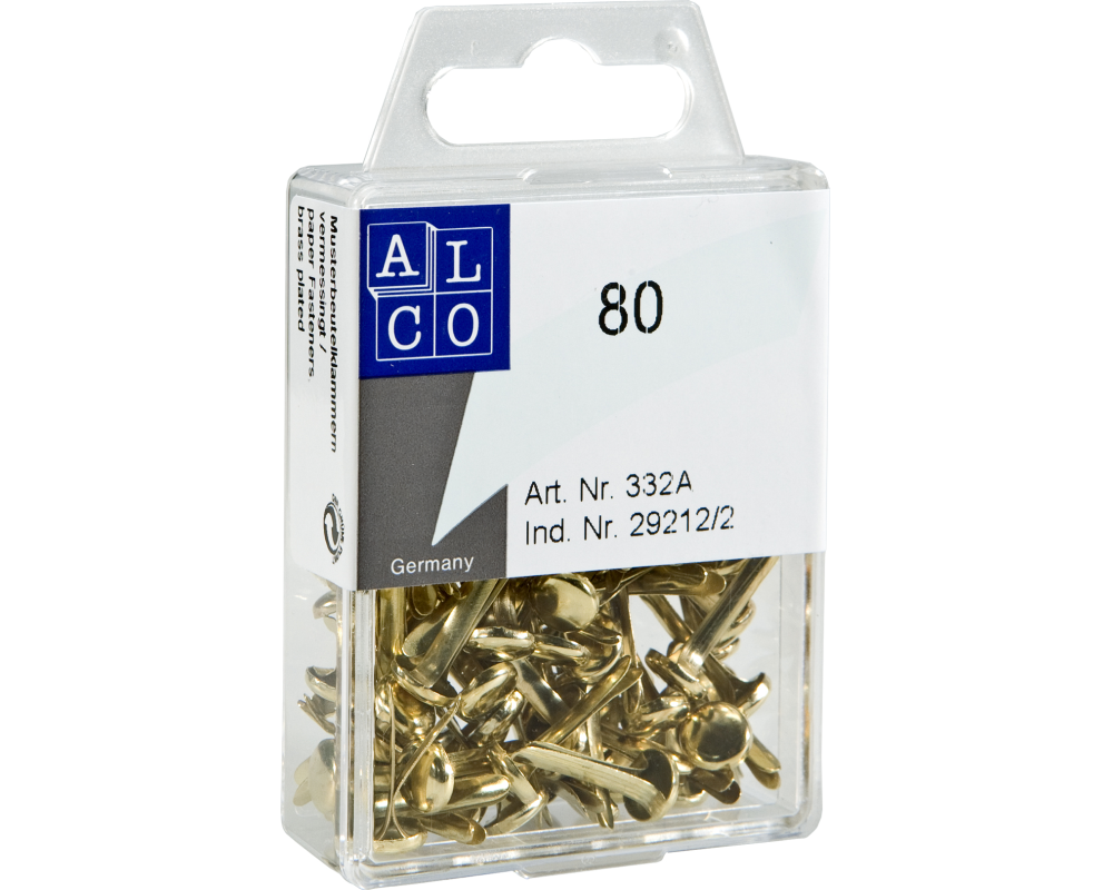 ALCO Musterbeutel-Klammern 3/17 mm 332A Messing 80 Stück