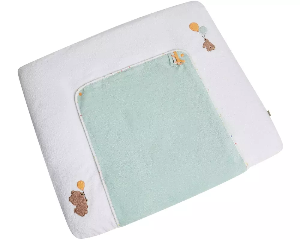 Sterntaler Wickelauflagenbezug Bär Bo Weiss/Mint