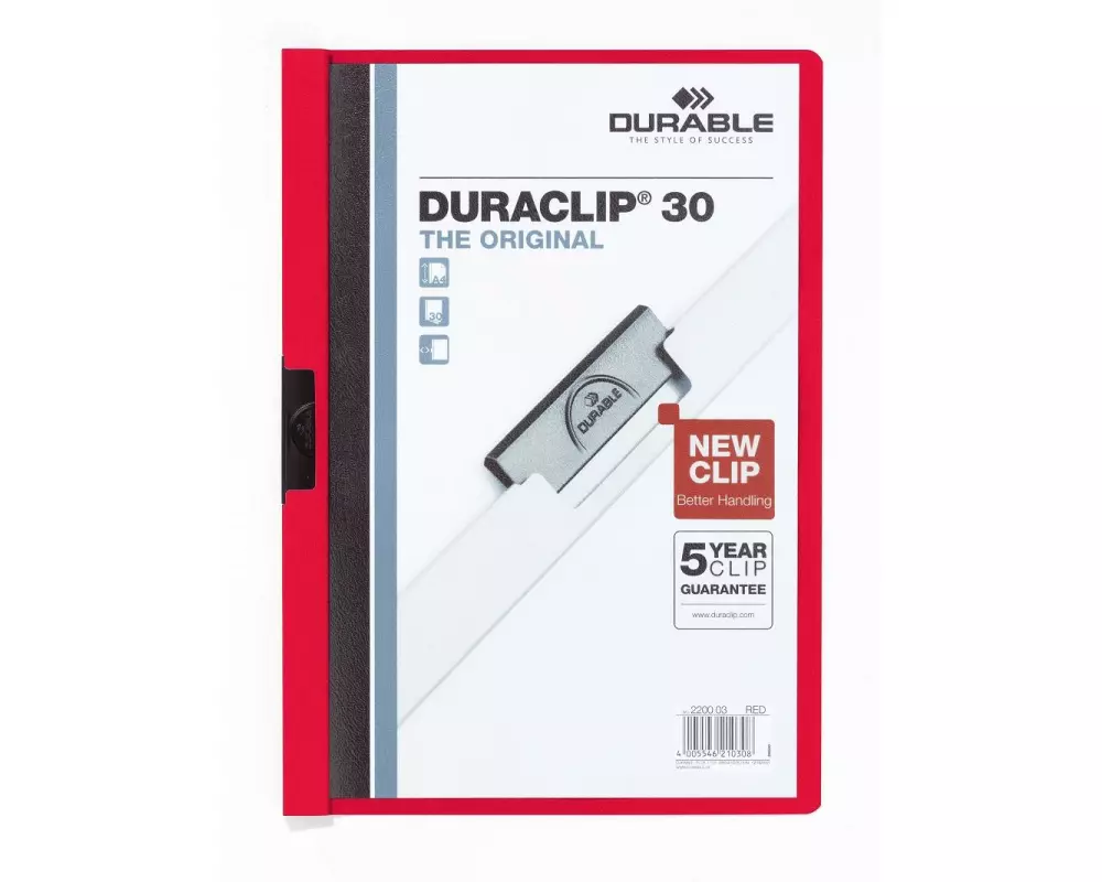 DURABLE Klemmhefter Duraclip 30 A4, Rot