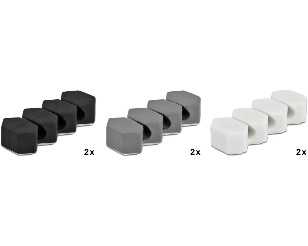 Delock Kabelhalter wabenförmig Set, mit 3 Durchführungen 6 Stück