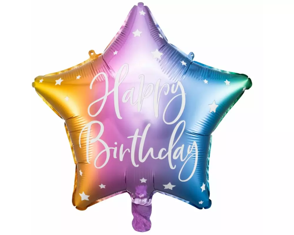 Partydeco Folienballon Happy Birthday Mehrfarbig