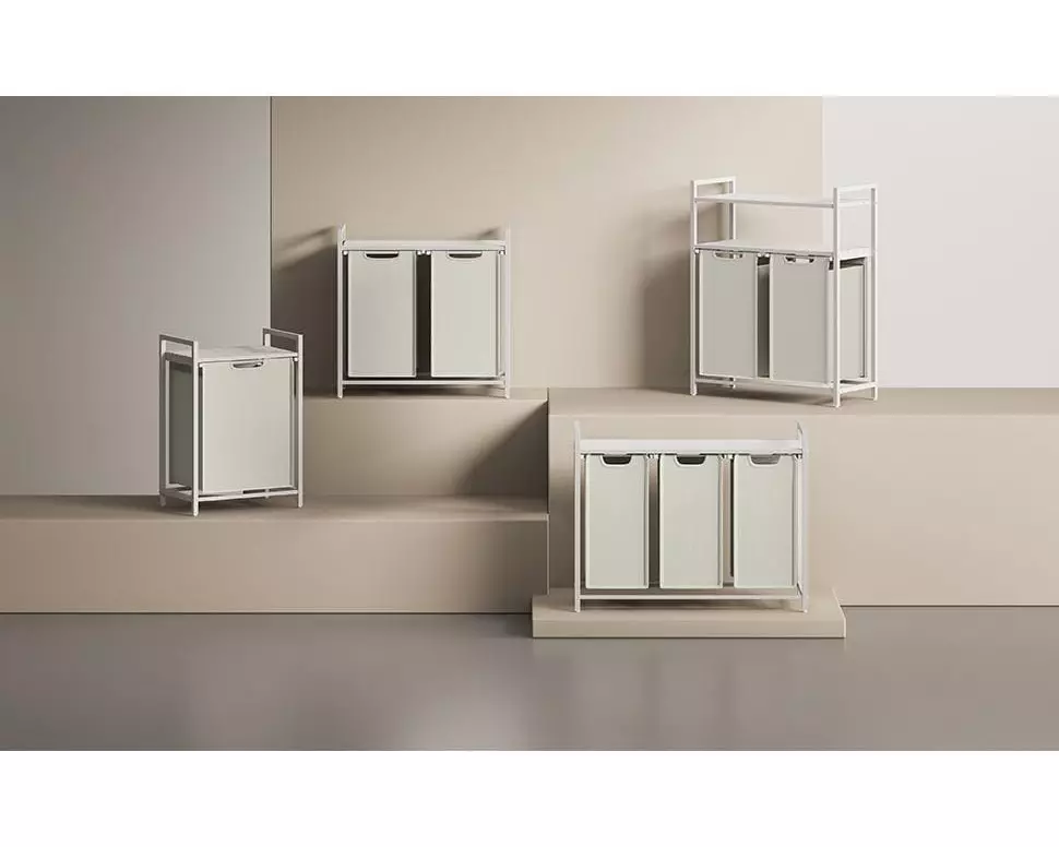 Songmics Wäschekorb 92 l, Weiss