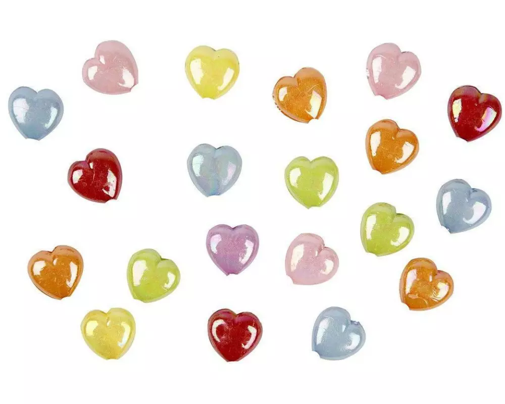 Creativ Company Kunststoffperlen 25 mm x 15 mm Herzen