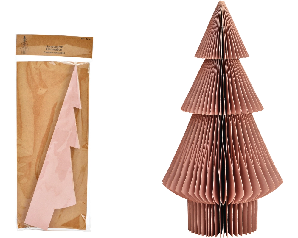 ROOST Aufsteller Honeycomb 15x30cm 10039705 Tannenbaum, altrosa