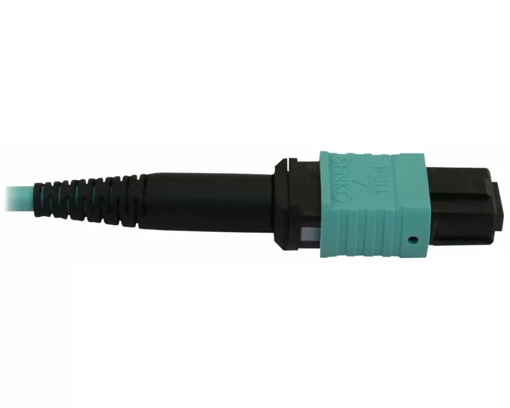 EATON TRIPPLITE 40/100/400G, Multimode, 50/125, OM3, Fiber Optic Cable, 12F, MTP/MPO-PC, F/F, LSZH, Aqua, 3m 9.8ft.