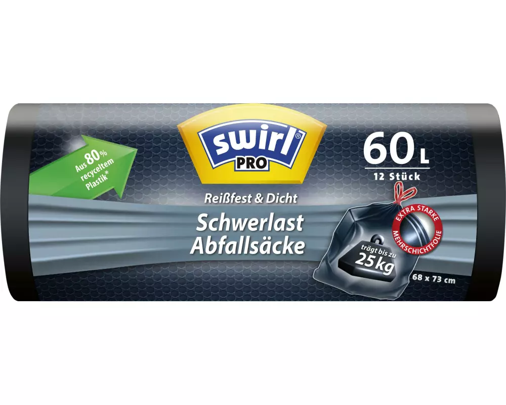 Swirl Müllbeutel Schwerlast 60 l, 12 Stück