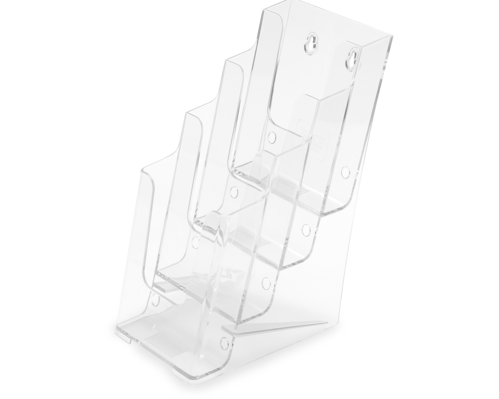 DEFLECTO Prospekthalter Docuholder 77701 1/3 A4, hoch, 4 Fächer