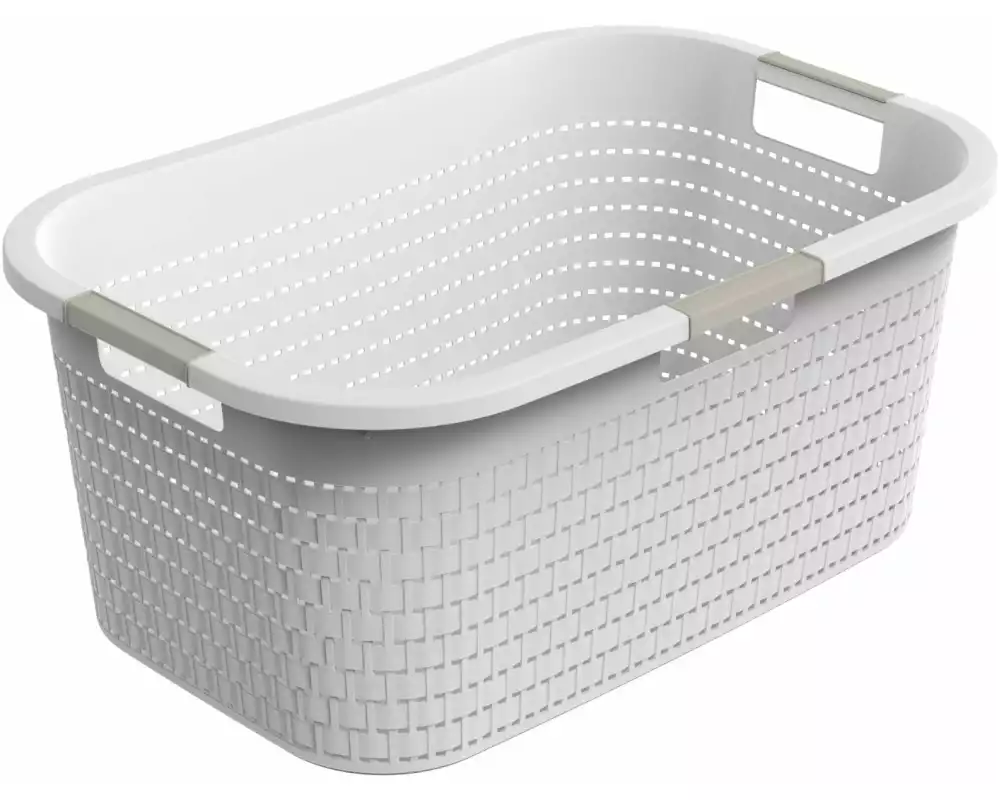 Rotho Wäschekorb Country 40 l, Weiss