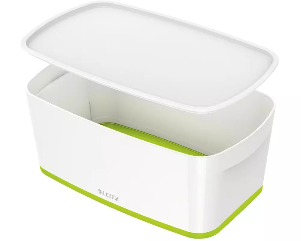 Leitz Aufbewahrungsbox Mybox WOW Klein, Grün; Weiss, Deckel
