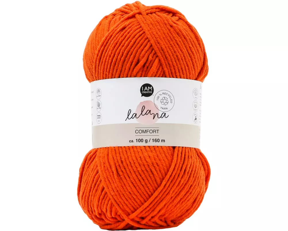lalana Wolle Comfort 100 g, Rostbraun