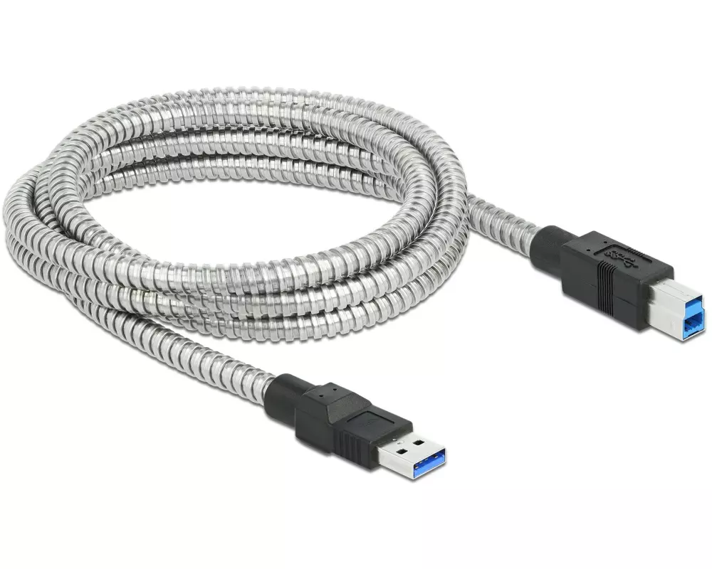 Delock USB 3.1-Kabel Metalmantel USB-A - USB-B 2 m