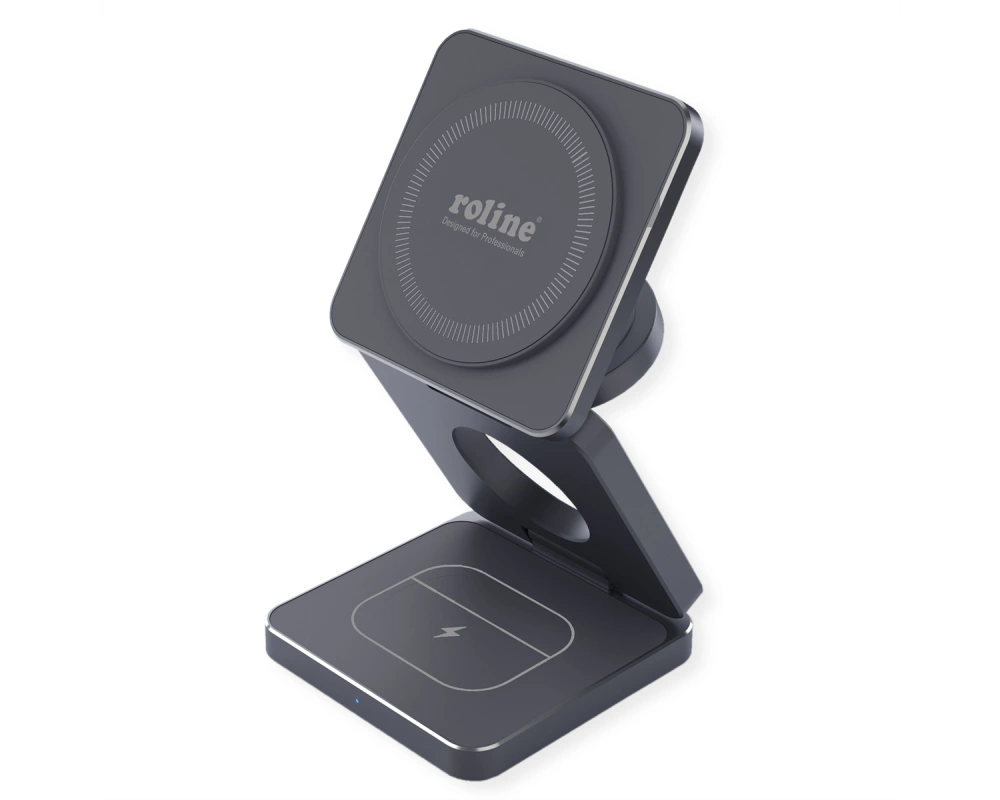 ROLINE 3-in-1 Induktions-Ladestation, faltbar, für Samsung