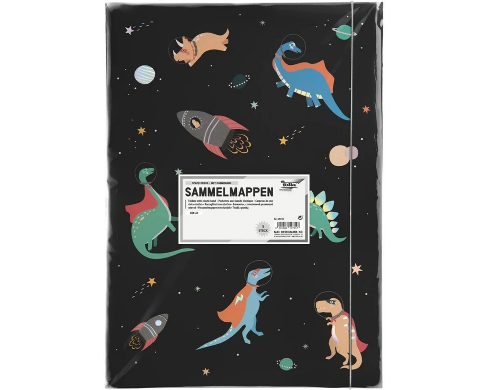 Folia Sammelmappe HOTFOIL SPACE DINOS Karton A3 Mehrfarbig