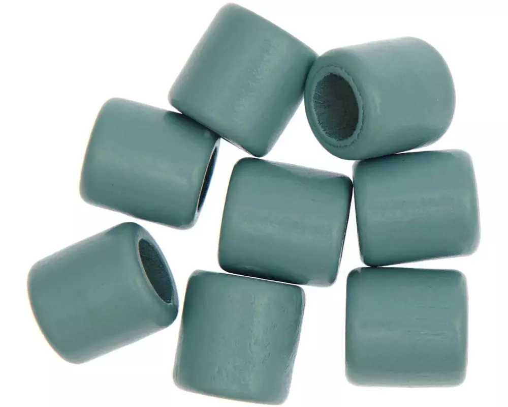 Rico Design Holzperlen Makramee Türkis, 8 Stück