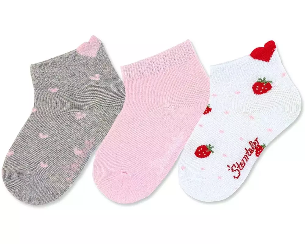 Sterntaler Socken 3er Set Herzen Hellgrau Gr. 17-18