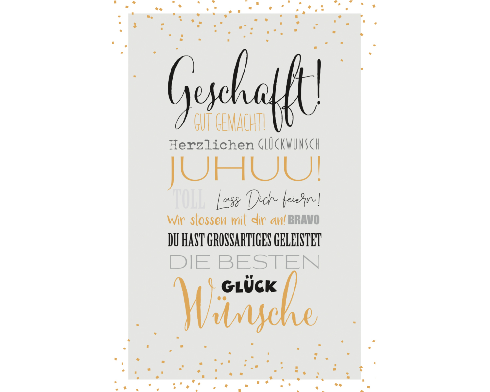 ABC Glückwunschkarte Prüfung DE B6 52305 Bestanden