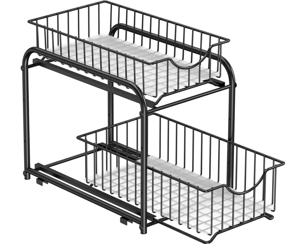 Songmics Küchenregal 2 Schubladen Schwarz