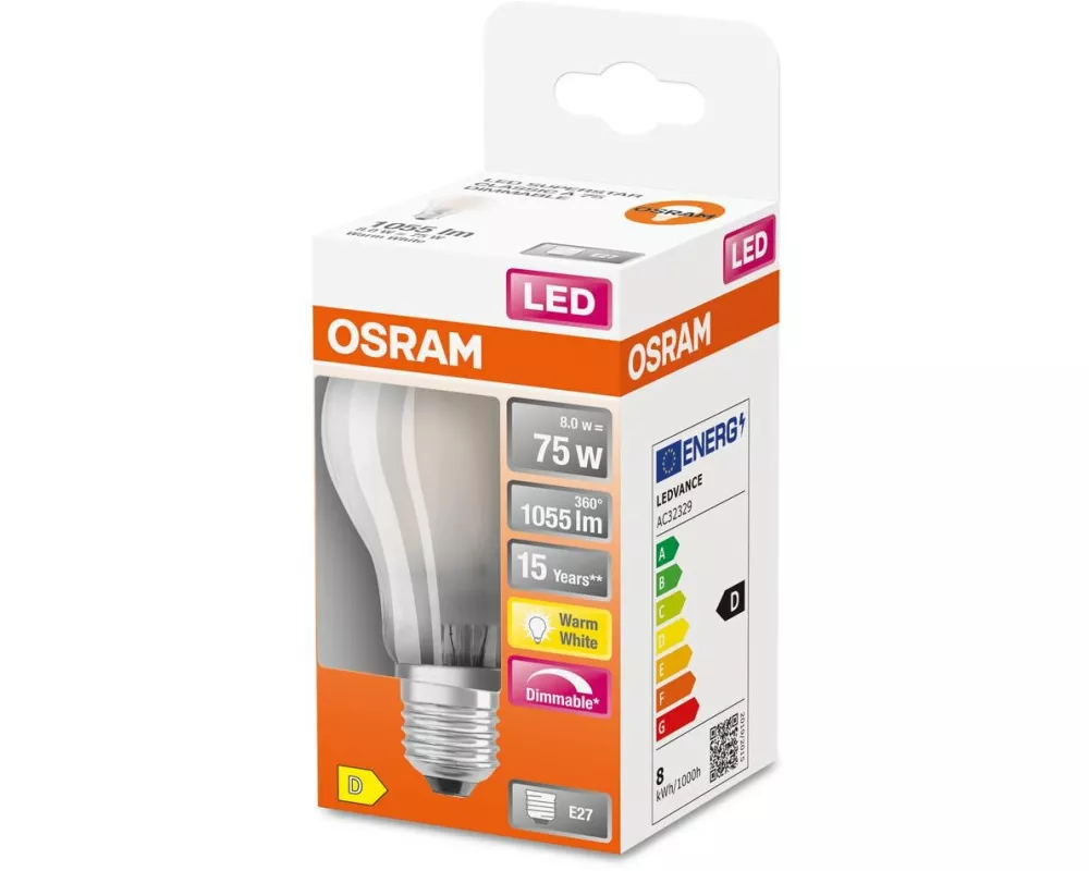 OSRAM Lampe Superstar Retrofit, 9W, E27 Warmweiss (WW)
