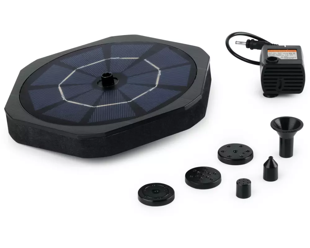 Garvida Solar-Gartenfontäne 3.7 V Schwarz