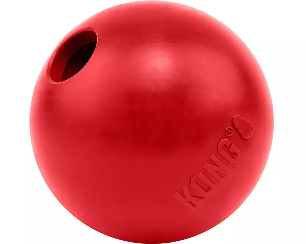 Kong Hunde-Spielzeug Ball Classic L mit Loch Rot