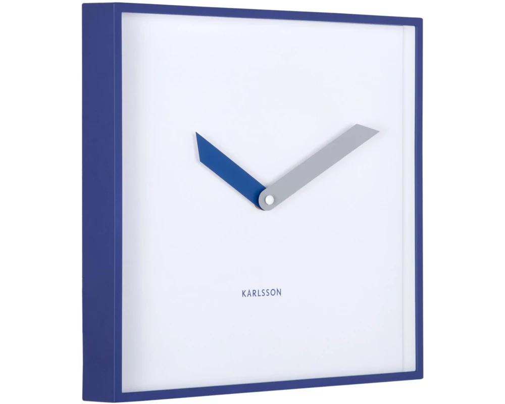 KARLSSON Wanduhr Cool Retro Cuadrado 28,3 x 28.3 cm, Kobaltblau