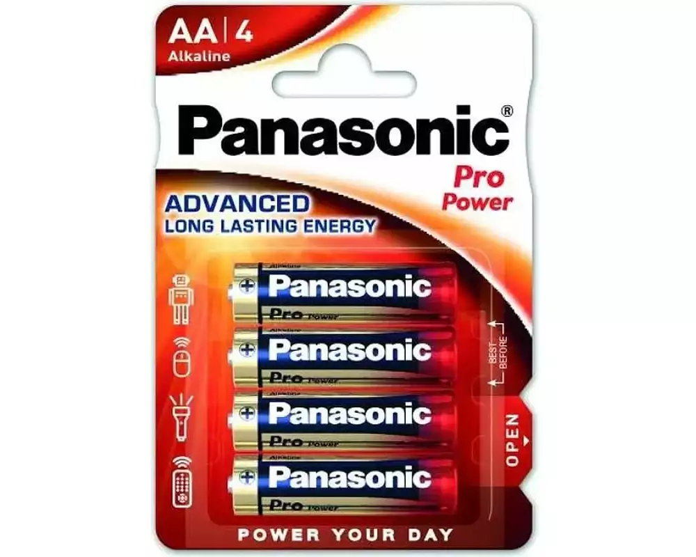 Panasonic Batterie Pro Power Alkaline AA , 4 Stück