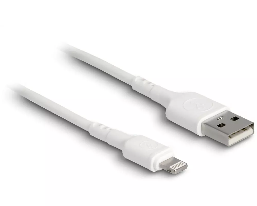 Delock USB-Ladekabel USB-A - Lightning 0.3 m, Weiss