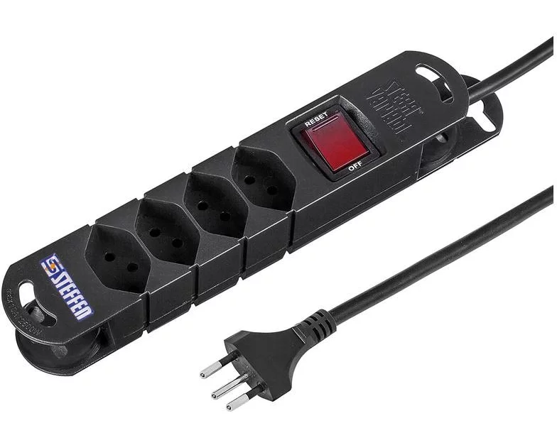 STEFFEN Steckdosenleiste TIDE 4 x T13 3m Schwarz