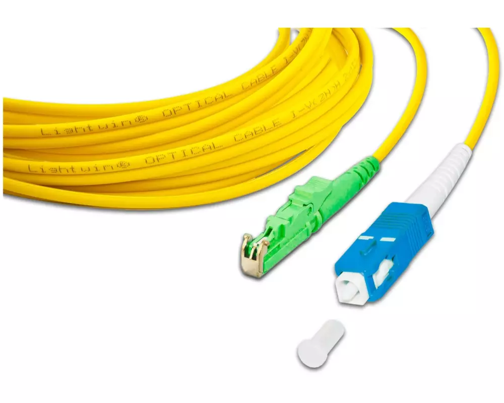 Lightwin LWL-Patchkabel Singlemode, LSH/APC – SC, OS2, Simplex, 1 m Singlemode LSH/APC (E2000/APC kompatibel) – SC, OS2, Simplex, 1 m