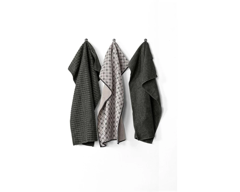 Tiseco Geschirrtuch Essential 3er Set, Dunkelgrau