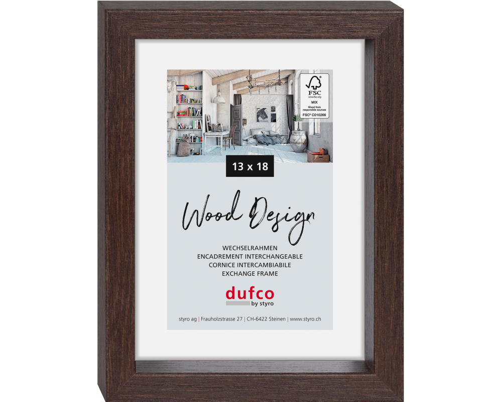 DUFCO Holz-Bilderrahmen 13x18cm 1610.80991 Fuji braun