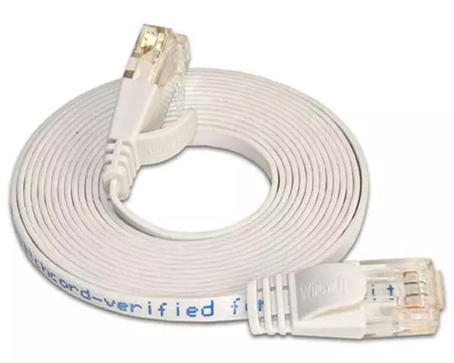 SLIM Slimpatchkabel RJ-45 - RJ-45, Cat 6, UTP, 0.75 m, Weiss