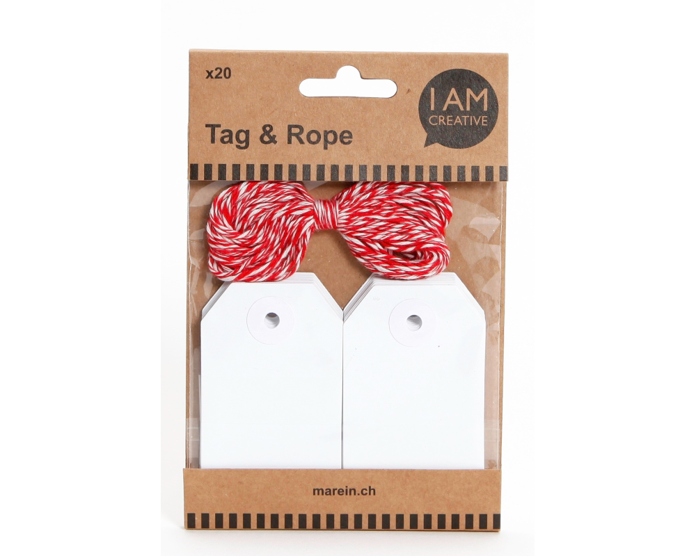 I AM CREATIVE Anhänger weiss 4087.37 eckig, 20 Stück